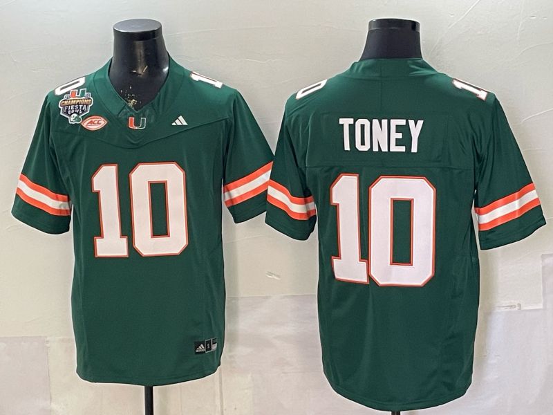 Men 2026 Miami Hurricanes #10 Toney Green 3th generations Limited NCAA Jersey 052